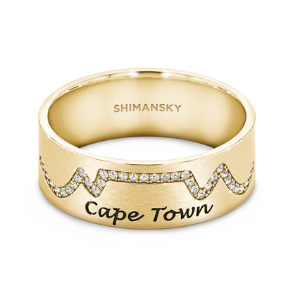 Gents Cape Town Ring Pavé in 14K yellow Gold