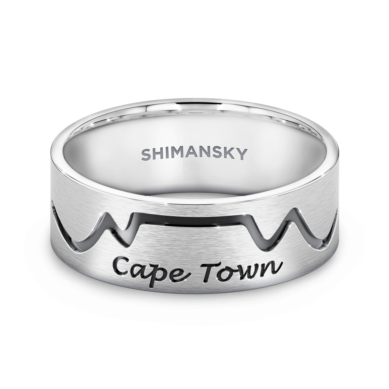 Half Pavé Cape Town Ring in 14K white Gold 