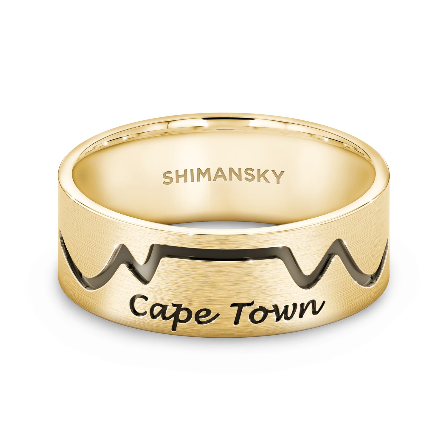 Half Pavé Cape Town Ring in 14K yellow Gold 